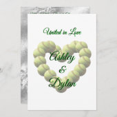 ソフトボー結婚ルハートス結婚ポーツ 招待状 (正面/裏面)