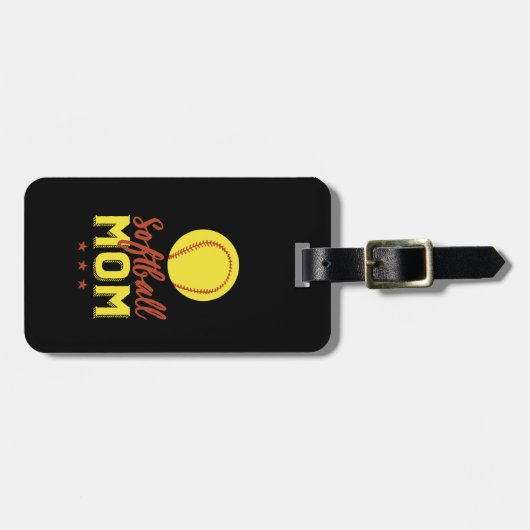 ソフトボー誇りを持ったル母スポーツ選手の息子 ラゲッジタグ (正面横)