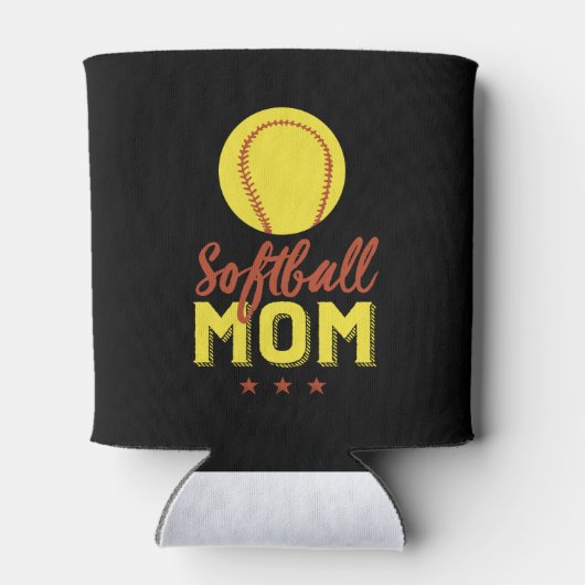 ソフトボー誇りを持ったル母スポーツ選手の息子 缶クーラー (裏面)