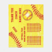 ソフトボ最高のールのコーチギフトパーソナライズされた、ソフトボール フリースブランケット (正面)