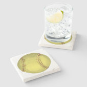 ソフトボ絵を描ールアート ストーンコースター (横)