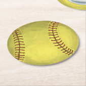 ソフトボ絵を描ールアート ラウンドペーパーコースター (アングル)