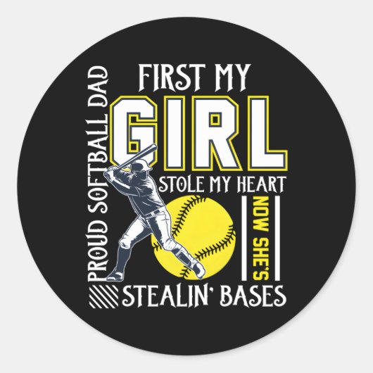 ソフトボ誇りを持ったールパパがパパのために彼を盗んだ ラウンドシール (正面)