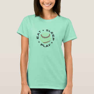 ソフトボ食べール – スリープ遊ー Tシャツ