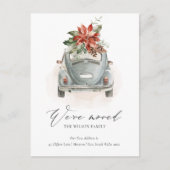 ソフトポインセチアフローラクリスマスカー我々は移動した ポストカード (正面)