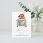 ソフトポインセチアフローラクリスマスカー私は移動した ポストカード (スタンド正面)