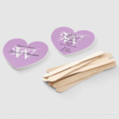 ソフトマウヴ薄紫シックモノグラム結婚式 プログラム ハンドファン (組立なし)