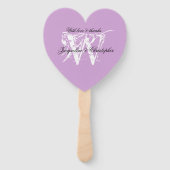 ソフトマウヴ薄紫シックモノグラム結婚式 プログラム ハンドファン (正面)