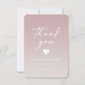ソフトマグラデーションーヴピンク&ガーデニアホワイト結婚ズ サンキューカード (正面)