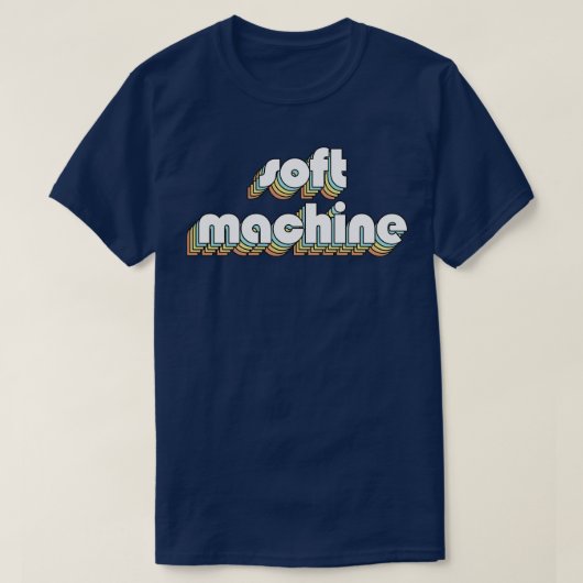 ソフトマシンレトロレインボータイポグラフィフェードスタイル Tシャツ (デザイン正面)