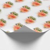 ソフトマスクのオレンジ色のハイビスカス ラッピングペーパー (角)