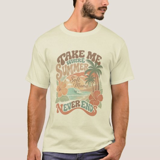 ソフトママサマーシャツ、海岸ママビーチTシャツ Tシャツ (正面)