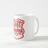 ソフトママ刺繍風タイポグラフィデザイン コーヒーマグカップ (正面右)