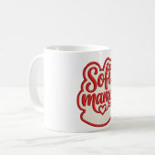 ソフトママ刺繍風タイポグラフィデザイン コーヒーマグカップ (正面左)