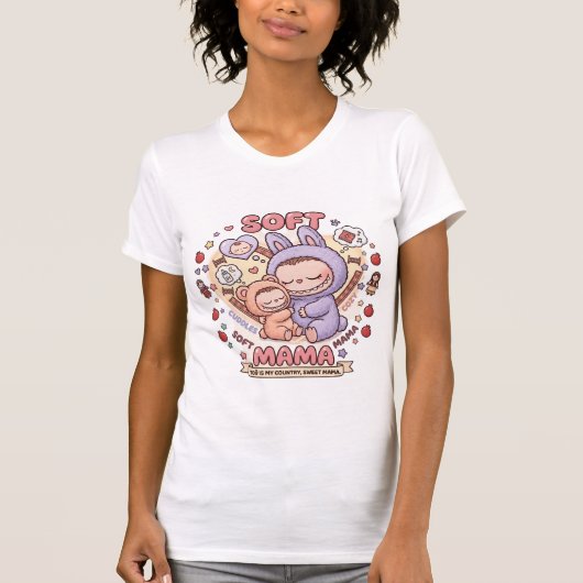 ソフトママ あったかハグ グラフィックT Tシャツ (正面)