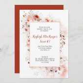 ソフトマルサラブルガンディテラコッタフローラスウィート16 招待状 (正面/裏面)