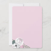 ソフトミストブルー赤面ピンクフラワーブライダルブランチ 招待状 (裏面)