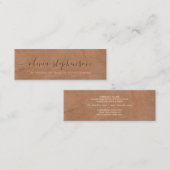 ソフトミディアムブラウンフェイクレザーミニマリスト スキニー名刺 (正面/裏面)