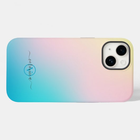 ソフトミニマルグラディエントモダンモノグラム Case-Mate iPhoneケース (裏面 (横))