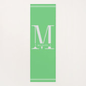 ソフトミニマルグリーンとホワイトモノグラム ヨガマット (裏面)