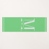 ソフトミニマルグリーンとホワイトモノグラム ヨガマット (正面(横))