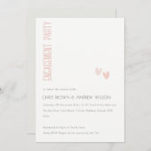 ソフトミニマルダスキピエレガントンクハート婚約 招待状 (正面/裏面)