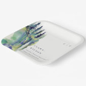 ソフトミニマルパインツリーマウンテンランドスケープ結婚ズ ペーパープレート (傾斜あり)