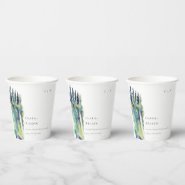 ソフトミニマルパインツリーマウンテンランドスケープ結婚ズ 紙コップ