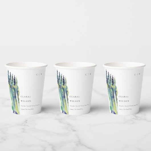 ソフトミニマルパインツリーマウンテンランドスケープ結婚ズ 紙コップ (複数)