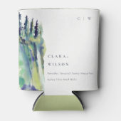 ソフトミニマルパインツリーマウンテンランドスケープ結婚ズ 缶クーラー (正面)