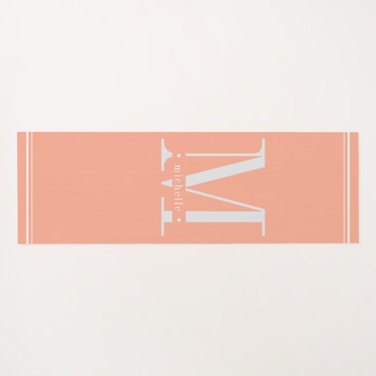 ソフトミニマルピーチ&ホワイトモノグラム ヨガマット (裏面(横))