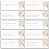 ソフトミュートされたト自然ーンフローラのゲスト名アドレス シール (正面)