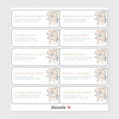 ソフトミュートされたト自然ーンフローラのゲスト名アドレス シール (シート)