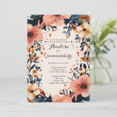 ソフトミュートされたフローラフレームクインセアニラカスタム 招待状 (スタンド正面)