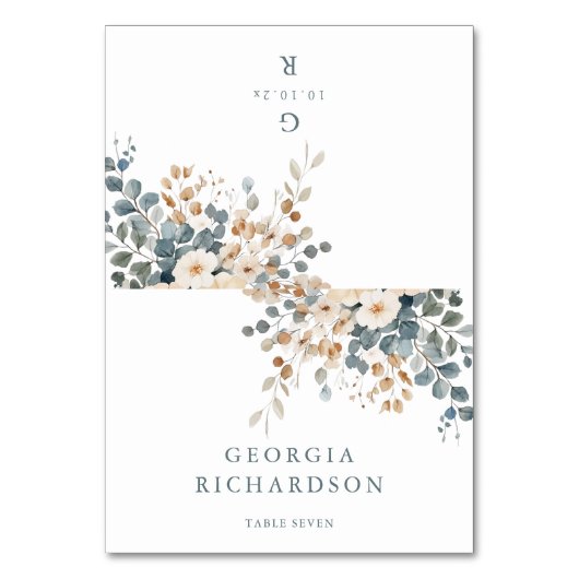 ソフトミュート自然トーンフローラウォータータロ座席表 テーブルナンバー (正面)