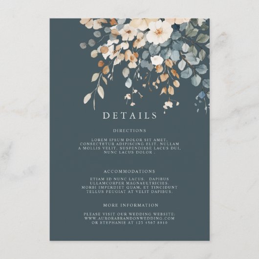 ソフトミュート自然トーンフローラウォーター結婚カラー エンクロージャーカード (正面)