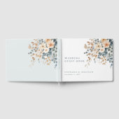 ソフトミュート自然トーンフローラウォーター結婚カラー ゲストブック (全面)