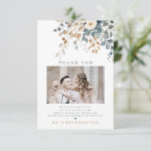 ソフトミュート自然トーンフローラウォーター結婚カラー サンキューカード (スタンド正面)