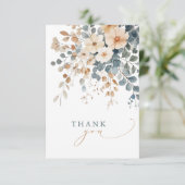 ソフトミュート自然トーンフローラウォーター結婚カラー サンキューカード (スタンド正面)