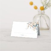 ソフトミュート自然トーンフローラウォーター結婚カラー プレイスカード (正面)