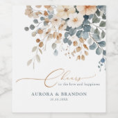 ソフトミュート自然トーンフローラウォーター結婚カラー ワインラベル (シングルラベル)