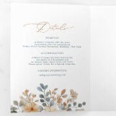 ソフトミュート自然トーンフローラウォーター結婚カラー 三つ折り案内状 (内部最初)