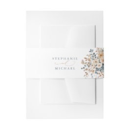 ソフトミュート自然トーンフローラウォーター結婚カラー 招待状ベリーバンド