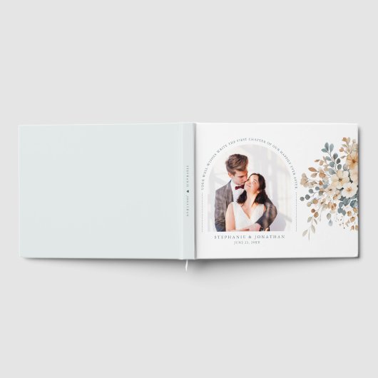 ソフトミュート自然トーンフローラ水彩写真 ゲストブック (全面)