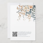 ソフトミュート自然トーンフローラ水彩写真QR セーブザデート (裏面)