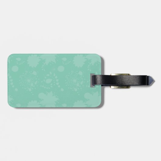 ソフトミントとグレーのミスターとミセスのパーソナライズされた写真 ラゲッジタグ (裏面横)