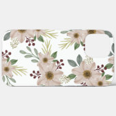 ソフトミントグリーンのフラワーガーデンパターンのiPhoneケース Case-Mate iPhoneケース (裏面 (横))