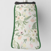 ソフトミントグリーンガーデンフラワーパターン ゴルフヘッドカバー (回転90)