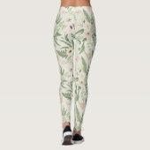 ソフトミントグリーンガーデンフラワーパターン レギンス (裏面)