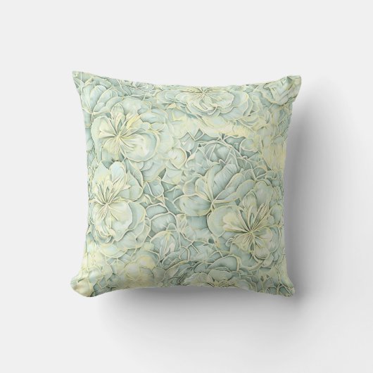 ソフトミントグリーンフローラ装飾用クッション クッション (正面)